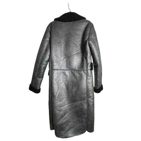 INC INTERNATIONAL CONCEPTS Faux Leather Long Coat NWT Sherpa Lined Size XS - Picture 2 of 8